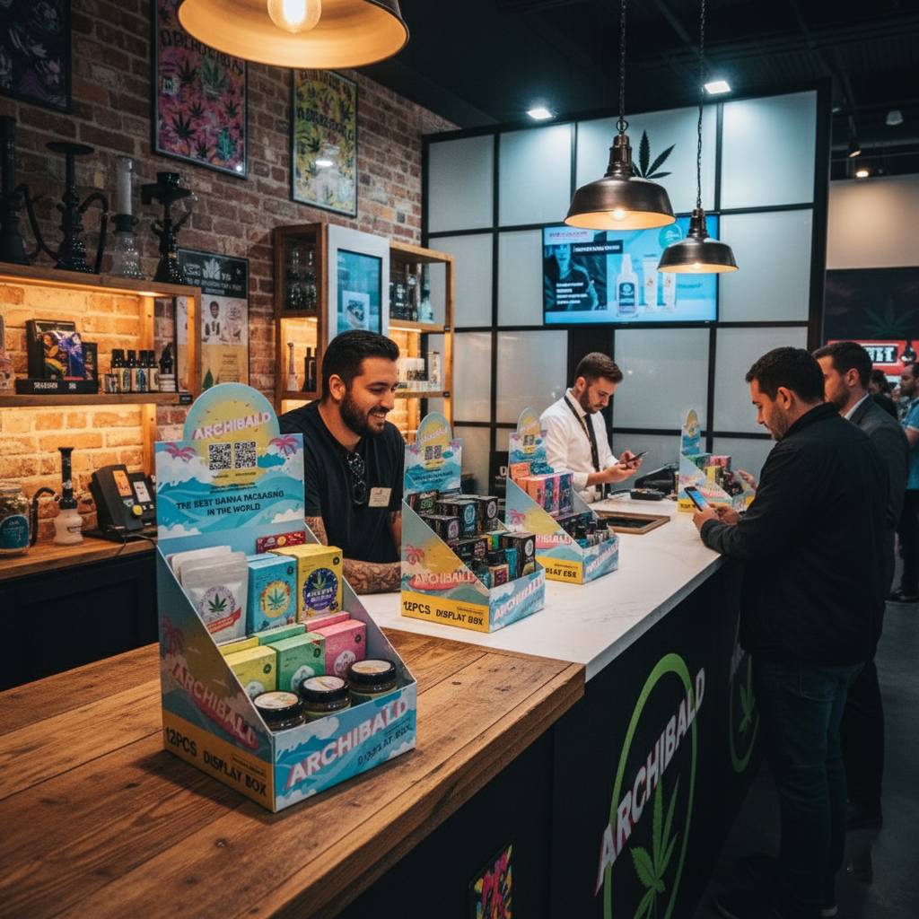 Smoke shop PDQ display boxes for cannabis products